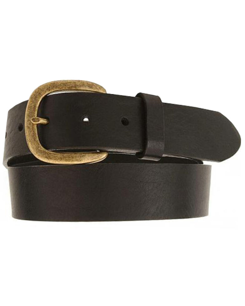 Justin Basic Leather Work Belt - Reg & Big, Black, hi-res
