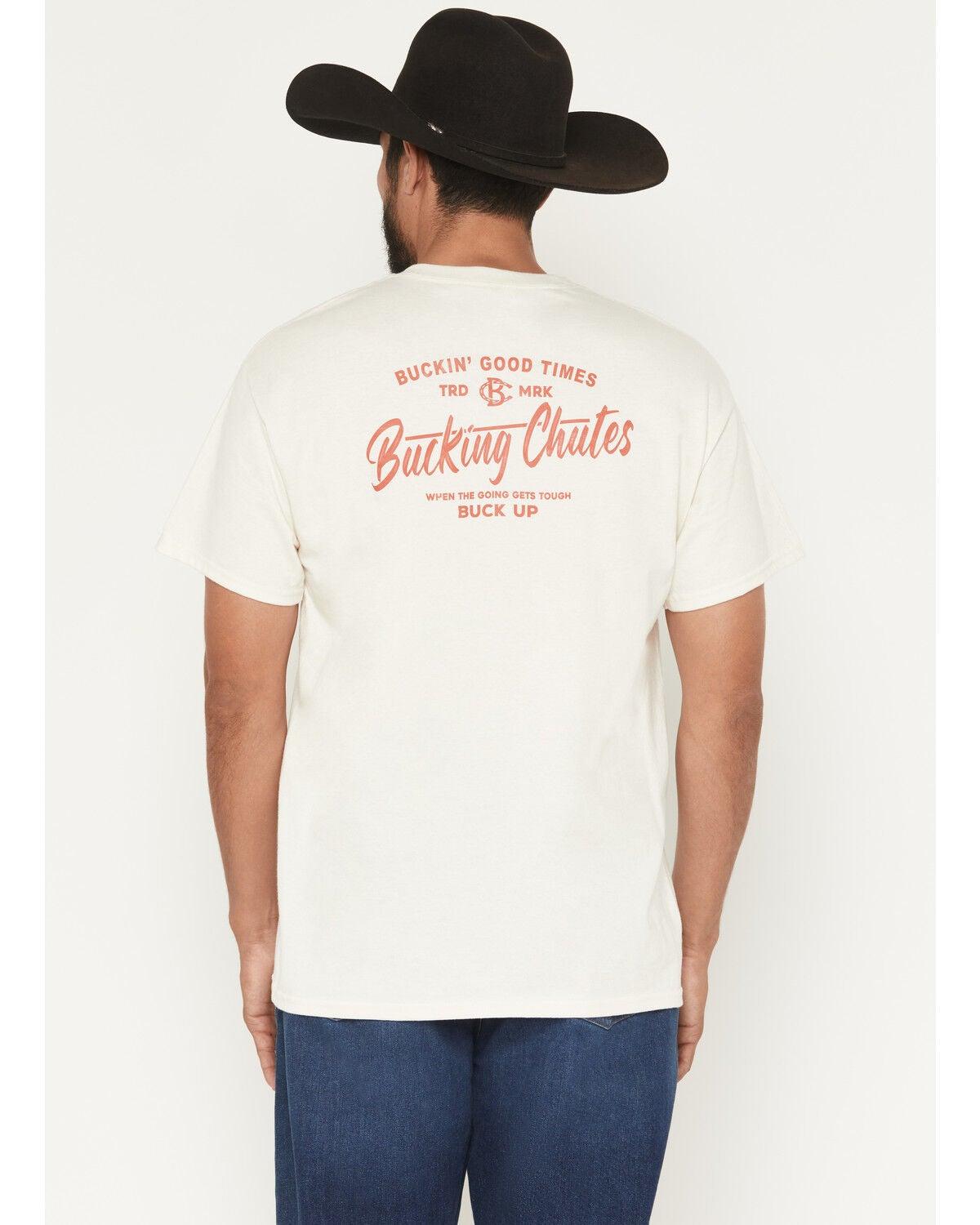 Image #1 - Buck Chutes Men's Buck Up Short Sleeve Graphic T-Shirt, Natural, hi-res
