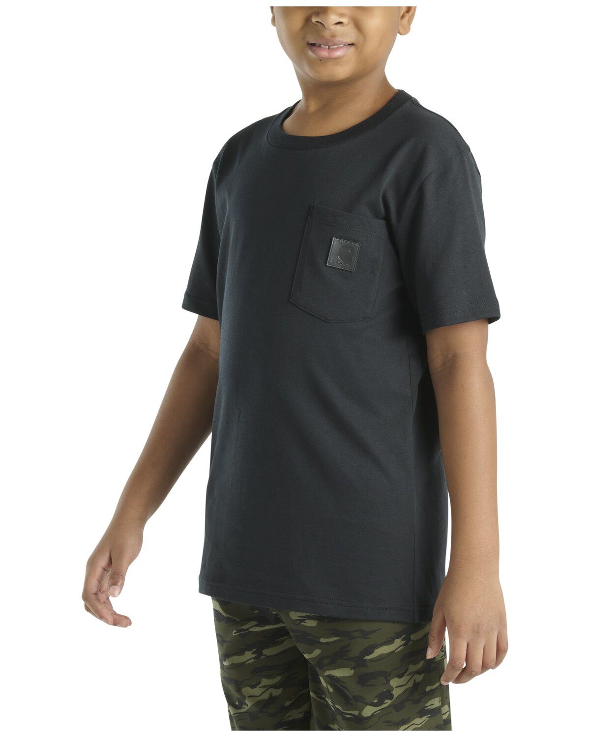 Image #2 - Carhartt Boys' Logo Short Sleeve T-Shirt, Black, hi-res
