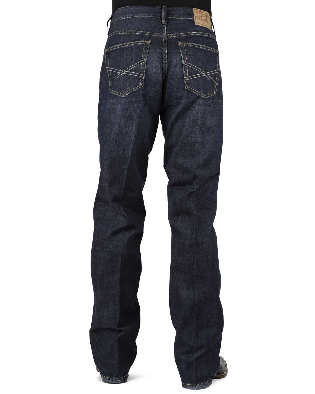 Stetson Men's 1312 Relaxed Fit Bootcut Jeans with Flag Detail - Big & Tall, Denim, hi-res