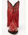 Image #4 - Dan Post Girls' Happy Trails Fringe Western Boots - Snip Toe, Red, hi-res