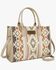 Image #1 - Wrangler Women's Sherpa Southwestern Print Canvas Crossbody Tote, Tan, hi-res