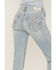 Grace in LA Women's Fleur De Lis Pocket Southwestern Bootcut Jeans, Blue, hi-res