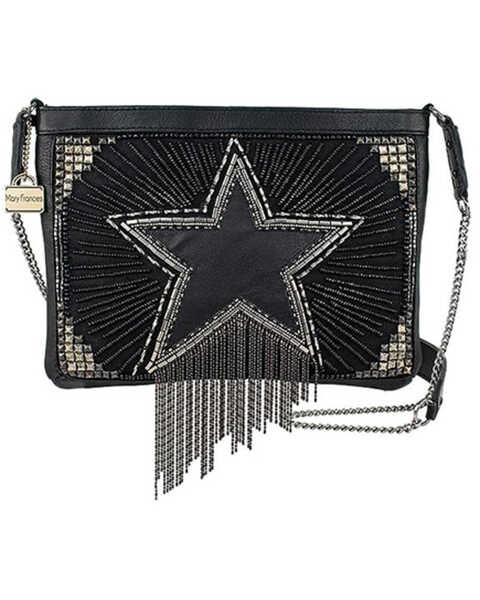 Mary Frances Women's Stellar Leather Crossbody Bag , Black, hi-res