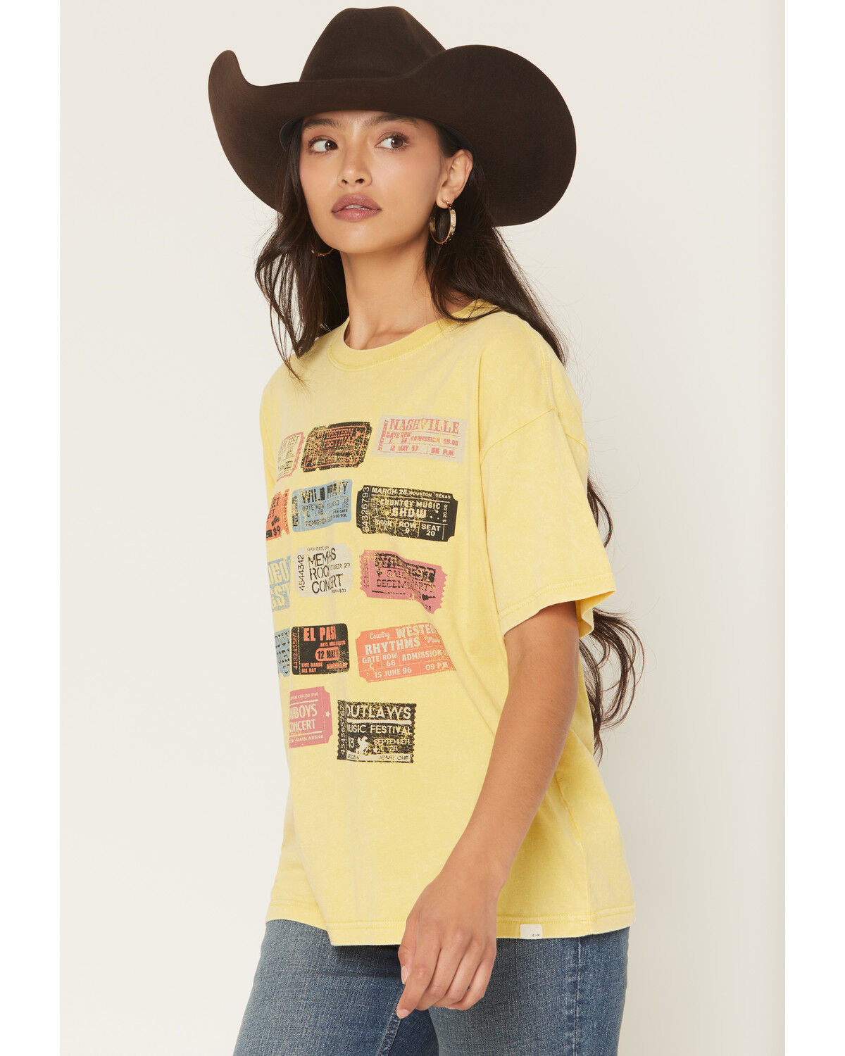 Image #2 - Cleo + Wolf Women's Ticket Stub Short Sleeve Graphic Boyfriend Tee, Light Green, hi-res