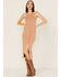Cleo + Wolf Women's Split Side Tank Midi Dress, Beige/khaki, hi-res
