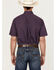 Image #4 - Cinch Men's Geo Print Short Sleeve Button-Down Western Shirt, Purple, hi-res