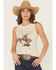 Image #1 - Shyanne Women's Bucking Horse Rib Knit Tank Top, Oatmeal, hi-res