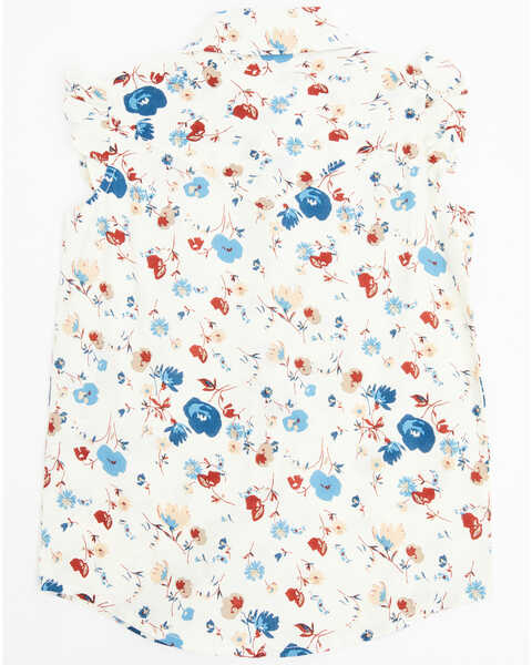 Image #3 - Shyanne Toddler Girls' Pine Haven Floral Print Sleeveless Snap Western Shirt , Cream, hi-res