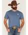 Image #1 - Cody James Men's Bull Skull Embroidered Short Sleeve Graphic T-Shirt, Slate, hi-res