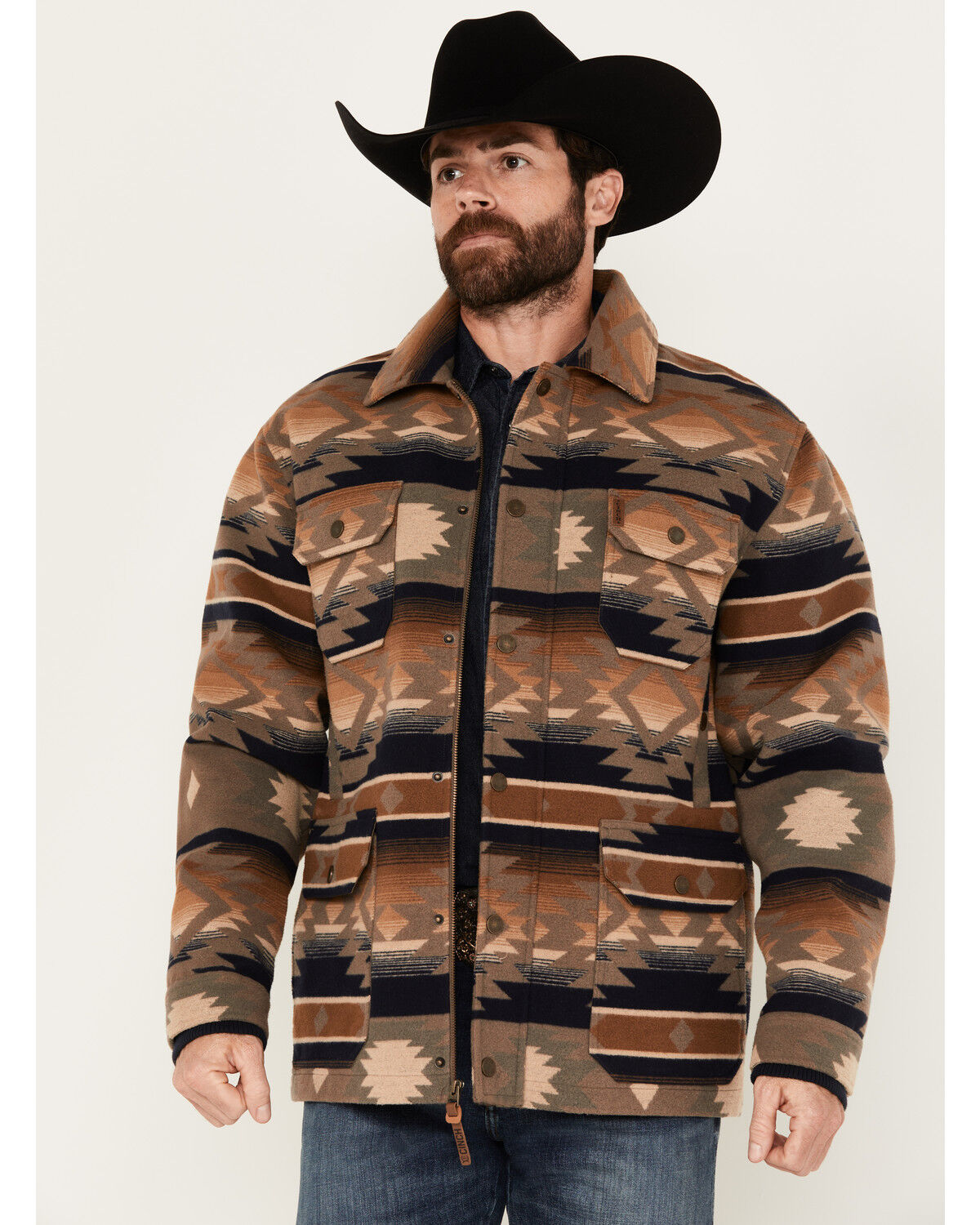 Image #1 - Cinch Men's Southwestern Print Snap Jacket, Multi, hi-res
