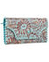 Myra Women's Peregrination Tooled Leather Wallet, Turquoise, hi-res