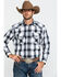 Image #1 - Pendleton Men's White Frontier Large Plaid Long Sleeve Snap Western Shirt , White, hi-res