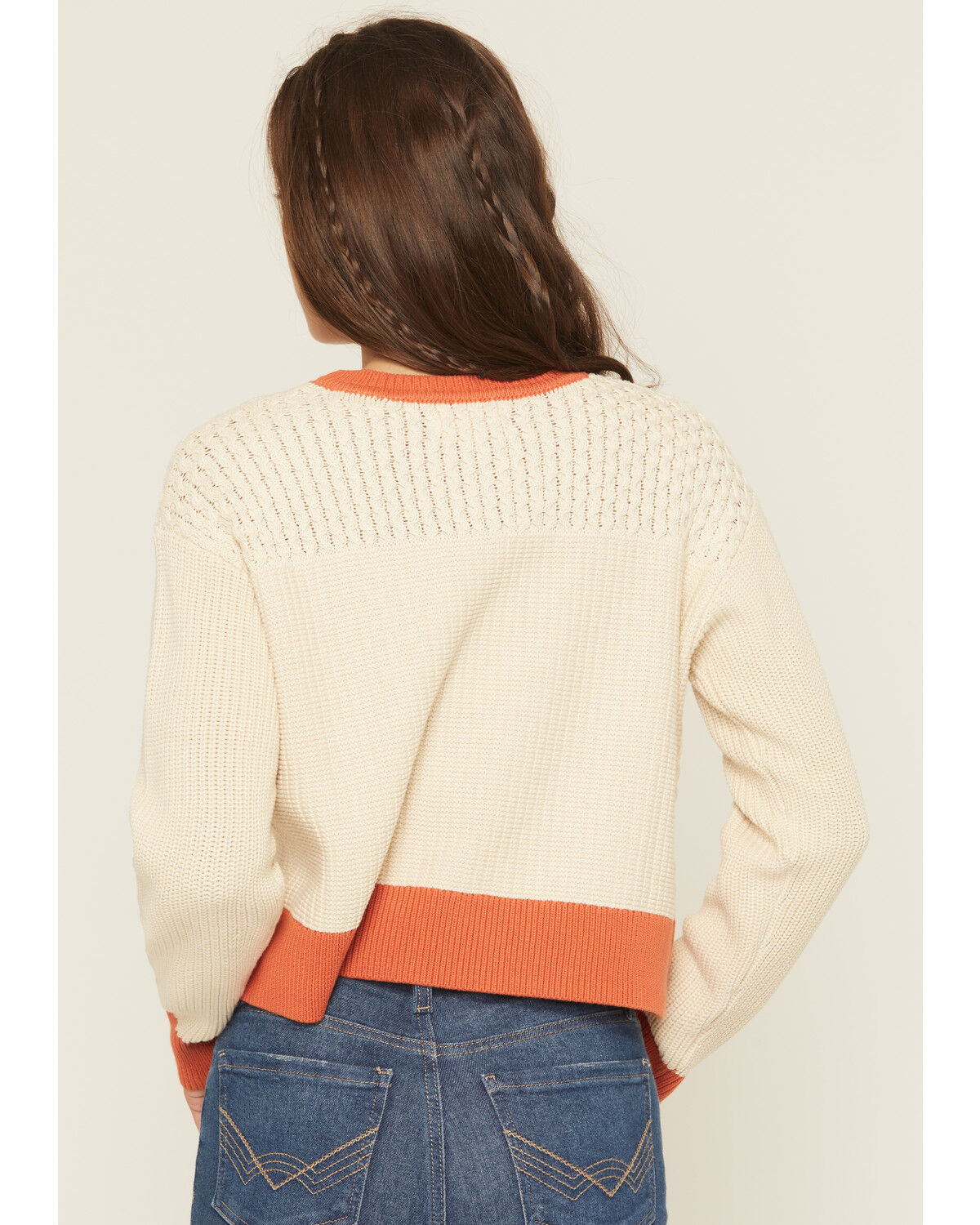 Image #4 - Cleo + Wolf Women's Colorblock And Stitch Sweater, Sand, hi-res
