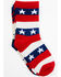 RANK 45 Girls' Stars & Stripes Crew Socks - 2-Pack, Red/white/blue, hi-res