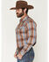 Image #2 - Cody James Men's Wiley Plaid Print Long Sleeve Plaid Print Long Sleeve Snap Western Shirt, Brown, hi-res