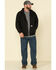 Carhartt Men's Rain Defender Thermal Lined Zip Work Hooded Sweatshirt - Tall, Black, hi-res