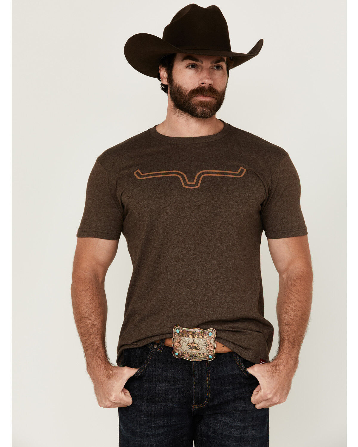Image #1 - Kimes Ranch Men's Outlier Logo Short Sleeve Graphic T-Shirt, Brown, hi-res