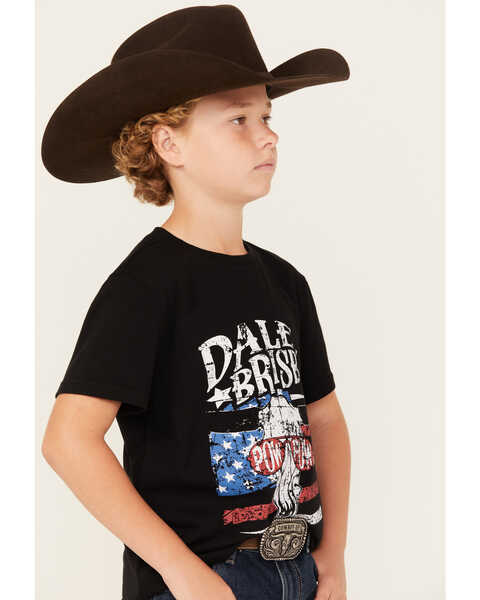 Image #3 - Rock & Roll Denim Boys' Dale Brisby Americana Short Sleeve Graphic T-Shirt , Black, hi-res