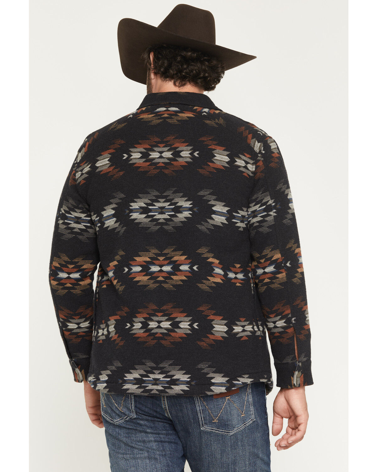 Image #4 - Pendleton Men's Bay City Multicolored Print Sherpa Lined Snap Jacket, Navy, hi-res