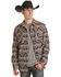 Rock & Roll Denim Men's Coral Southwestern Print Shirt Jacket , Coral, hi-res
