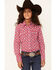 Image #1 - Cruel Girl Girls' Medallion Geo Print Long Sleeve Snap Western Shirt , , hi-res