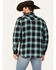 Image #4 - Moonshine Spirit Men's Ombre Plaid Print Long Sleeve Snap Western Shirt, Blue, hi-res