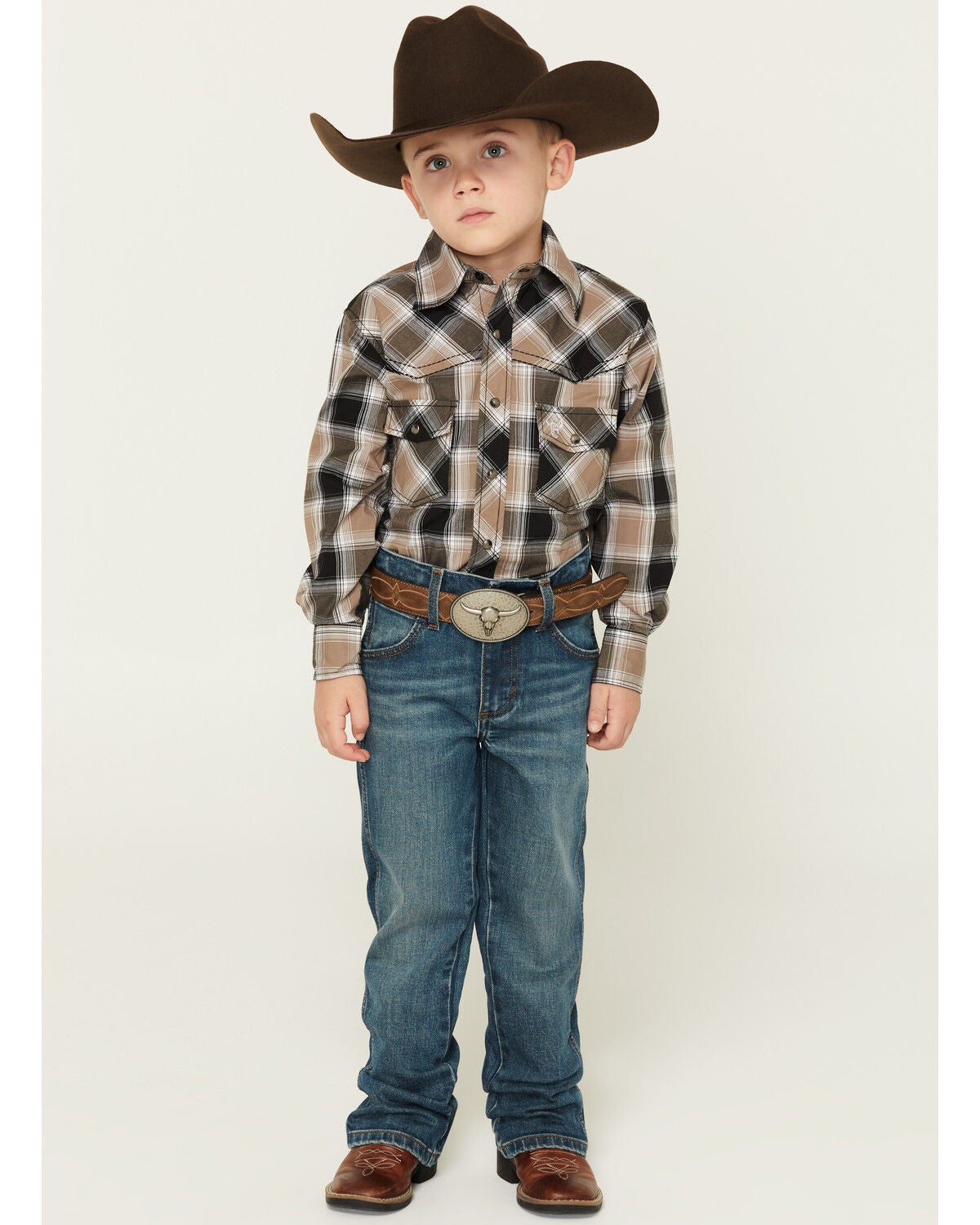 Image #3 - Wrangler Retro Little Boys' Wes Medium Wash Slim Bootcut Stretch Denim Jeans, Medium Wash, hi-res