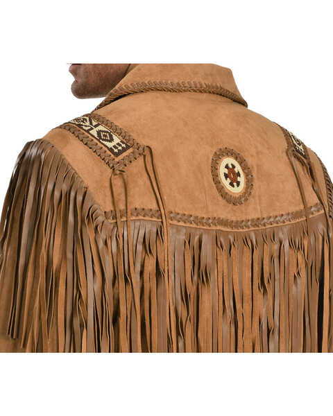 Image #6 - Scully Men's Fringed Suede Leather Coat - Tall, Buck Tan, hi-res