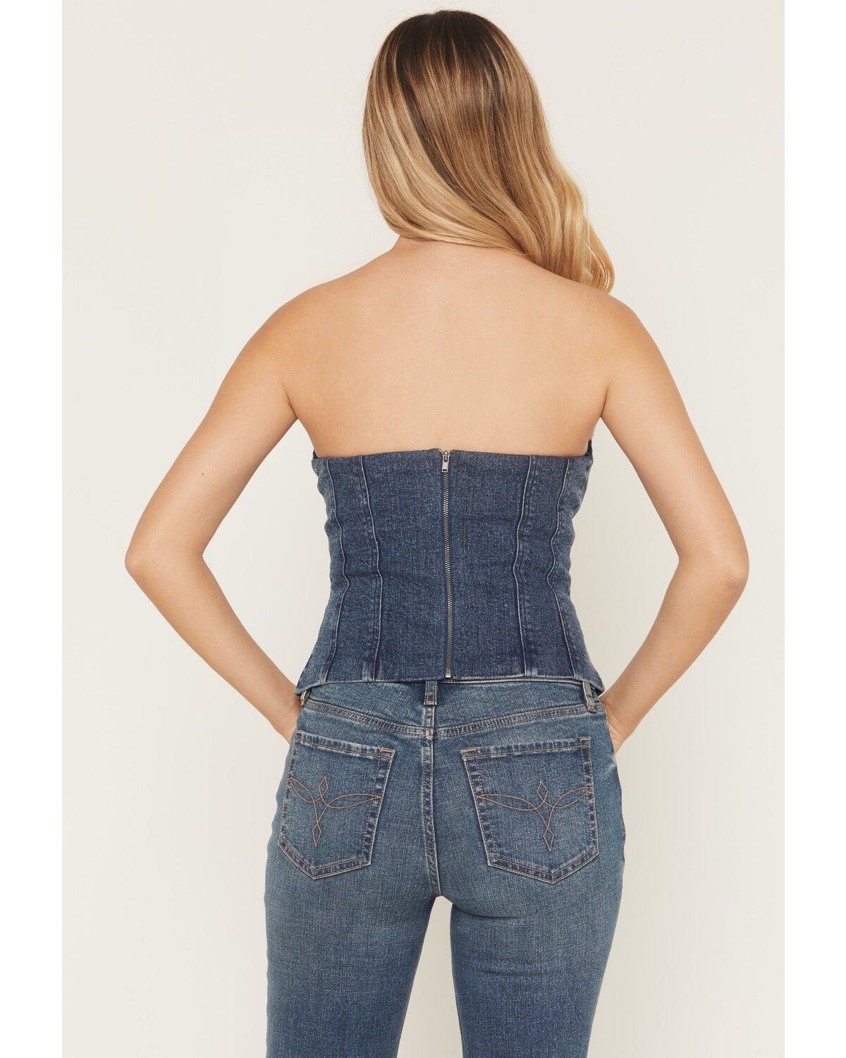 Image #6 - Cleo + Wolf Women's Medium Wash Cleo Strapless Denim Corset, Medium Wash, hi-res