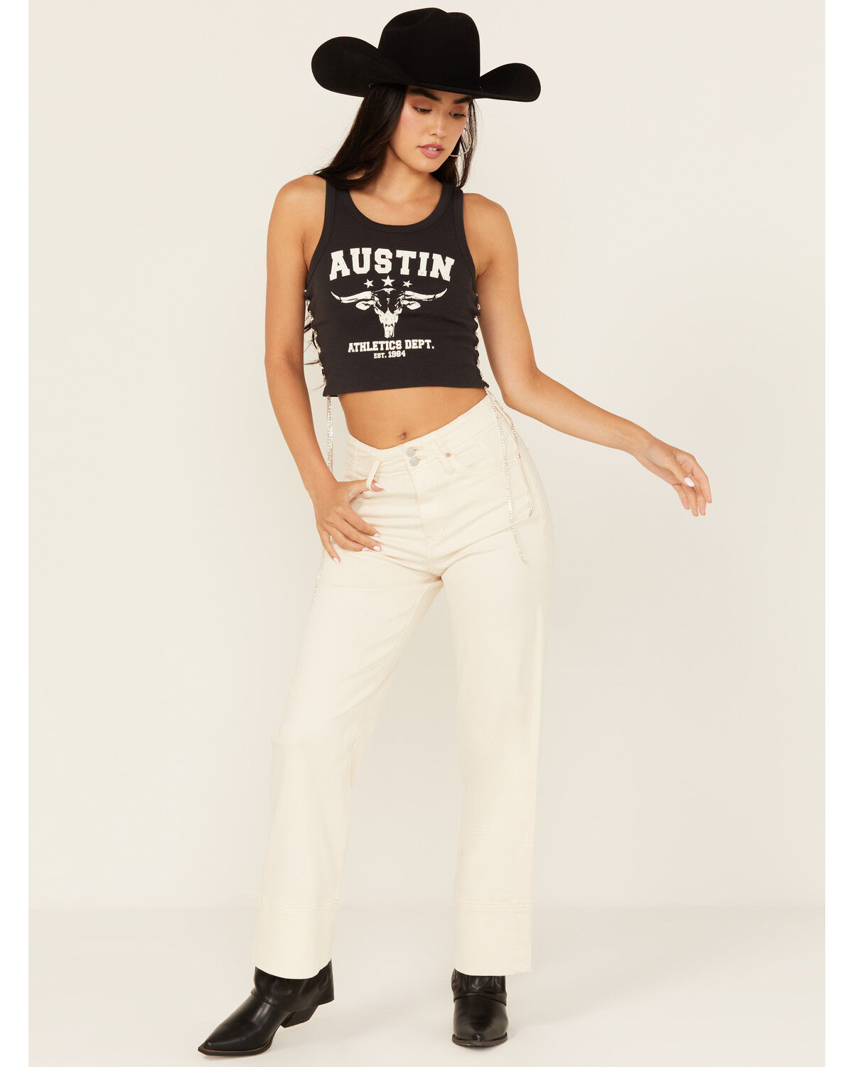 Image #1 - Dear John Women's Holly High Rise Cuffed Straight Stretch Denim Jeans, Wheat, hi-res