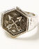 Image #6 - Shyanne Women's Cactus Rose Longhorn 5-Piece Ring Set, Silver, hi-res