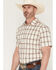 Image #2 - Cody James Men's Sunset Hour Plaid Print Short Sleeve Button-Down Stretch Western Shirt, Cream, hi-res