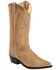 Old West Roughout Suede Cowboy Boots - Pointed Toe, Natural, hi-res