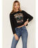 Image #1 - Rock & Roll Denim Women's Rock & Roll World Tour Graphic Long Sleeve T-Shirt, Black, hi-res