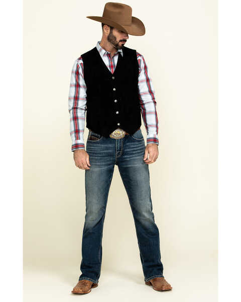 Image #6 - Cody James Men's Angus Suede Vest , Black, hi-res
