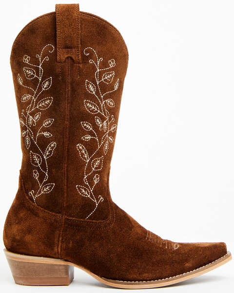 Image #2 - Shyanne Women's Bambi Suede Western Boots - Snip Toe , Brown, hi-res