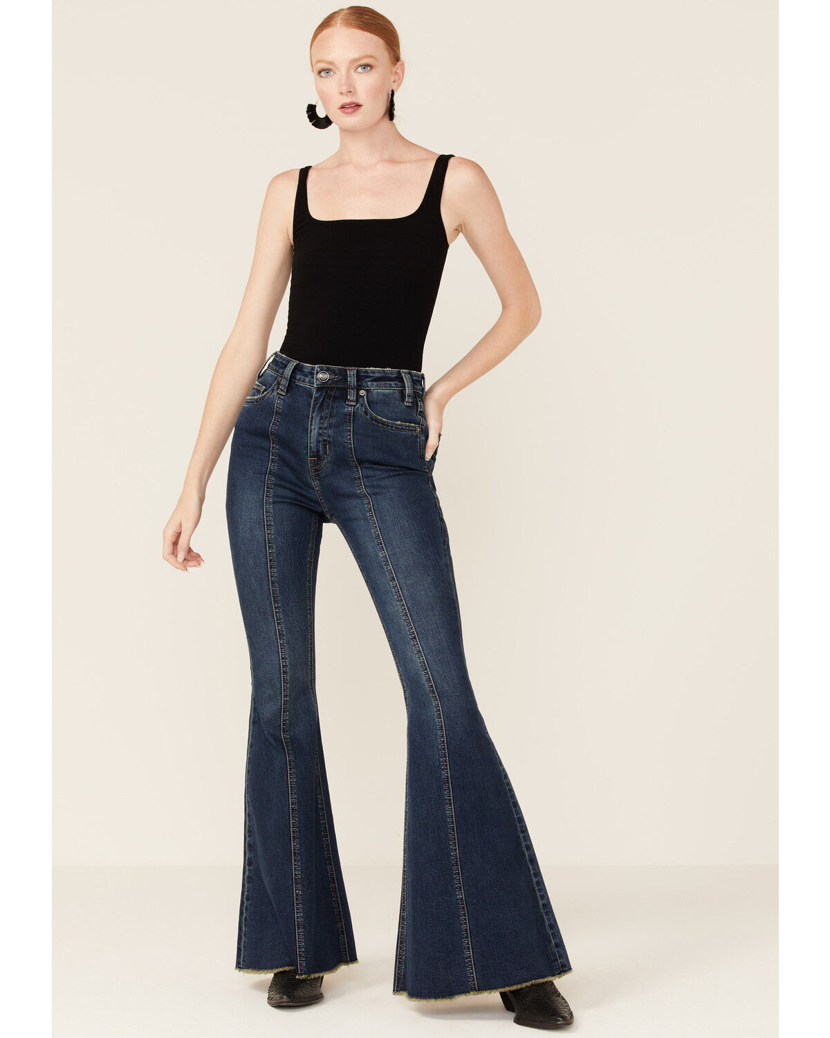 Image #1 - Rock & Roll Denim Women's Seamed Bell Bottom Jeans, , hi-res