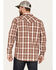 Image #5 - Moonshine Spirit Men's Rusty Gate Plaid Print Snap Western Shirt, Rust Copper, hi-res