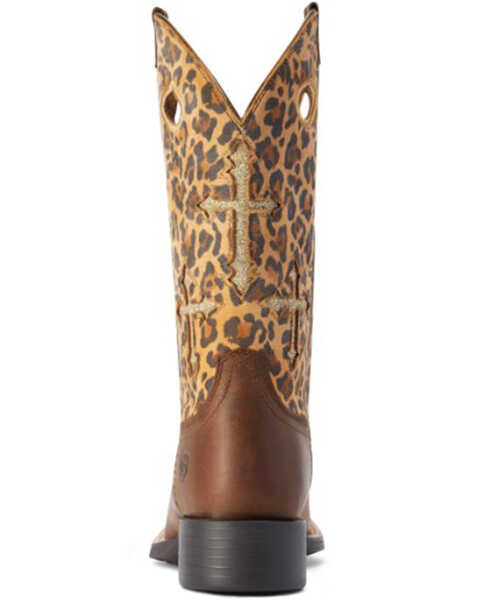 Image #3 - Ariat Women's Round Up Crossroads Western Performance Boots - Broad Square Toe, Leopard, hi-res