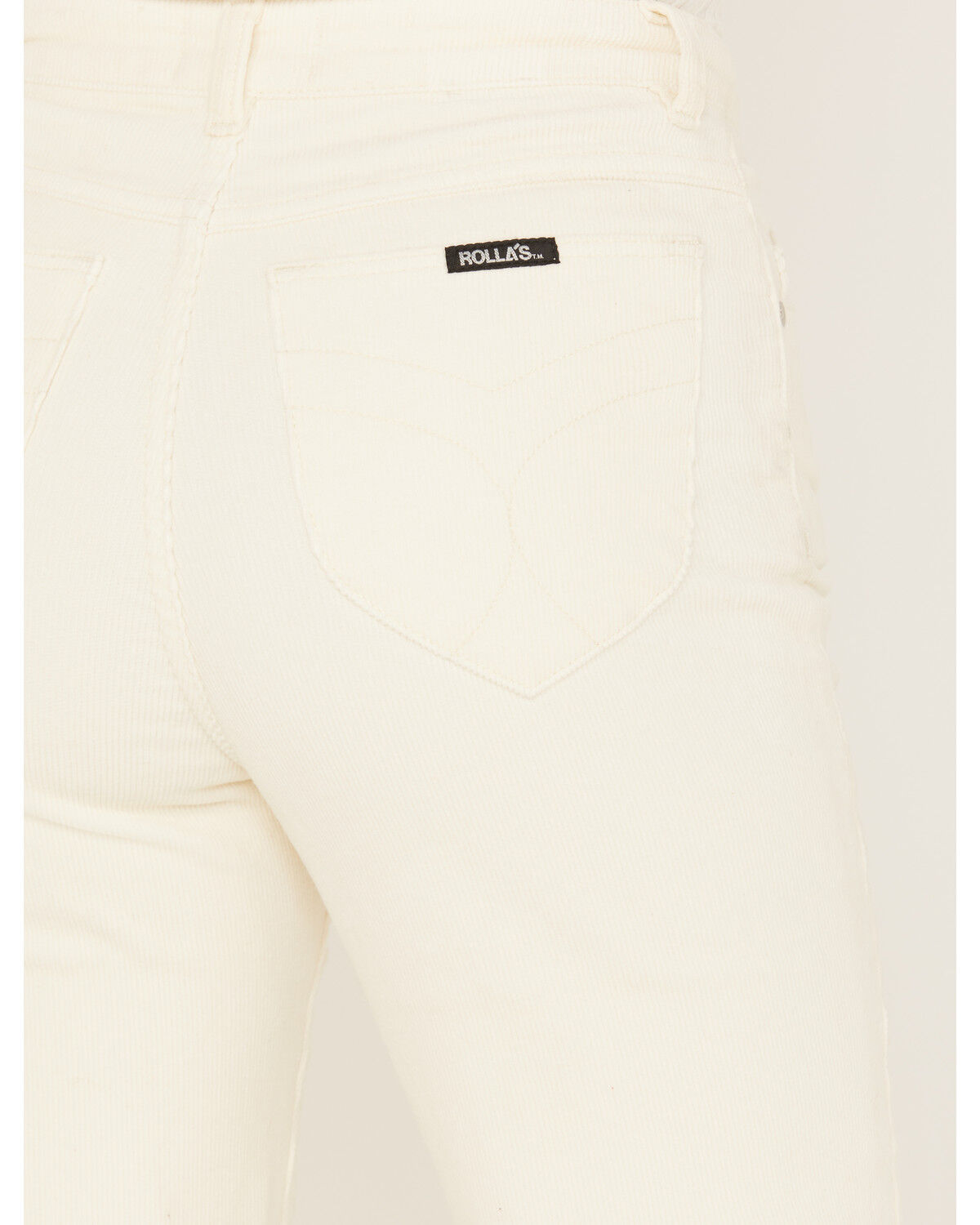 Image #4 - Rolla's Women's Low Rise Wale Chord Straight Leg Original Jeans, Cream, hi-res