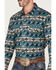 Image #3 - Rock & Roll Denim Men's Dale Brisby Southwestern Print Long Sleeve Snap Western Shirt, Teal, hi-res