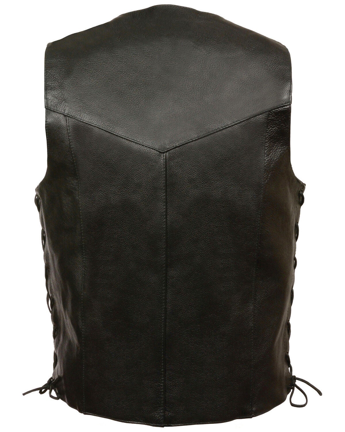 Image #2 - Milwaukee Leather Men's Classic Side Lace Biker Vest - Big, Black, hi-res