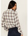 Image #4 - Cleo + Wolf Women's Amy Plaid Print Button-Up Cropped Long Sleeve Flannel Shirt, Cream, hi-res