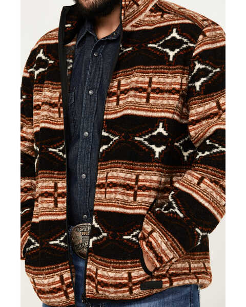 Image #3 - Rock & Roll Denim Men's Southwestern Print Berber Jacket, Rust Copper, hi-res