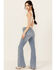 Image #3 - Shyanne Women's Luna High Rise Flare Stretch Denim Jeans, Medium Wash, hi-res