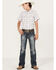 Cody James Boys' Plaid Print Short Sleeve Western Snap Shirt, White, hi-res