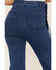Image #4 - Flying Tomato Women's High Rise Self Belt Flare Leg Jeans, Blue, hi-res
