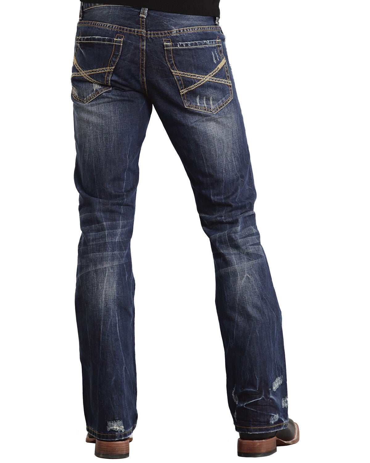 Stetson Rock Fit X Stitched Jeans - Big & Tall, Dark Stone, hi-res
