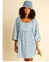 Image #1 - Billabong x Wrangler Women's Just A Dream Floral Print Long Sleeve Denim Mini Dress, Blue, hi-res